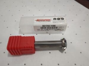 ACCUPRO Back Chamfer: 1" Dia, 90 °, Solid Carbide, Single End 02703106