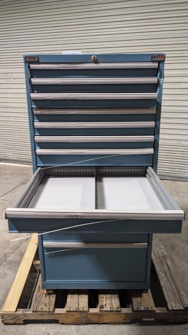 Lista 12 Drawer Modular Storage Cabinet 59 x 28 x 28 Steel Blue DAMAGED