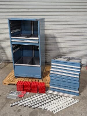 Lista Modular Storage Cabinet 12 Drawer 59 x 28 x 28 Steel Blue PARTS/REPAIR