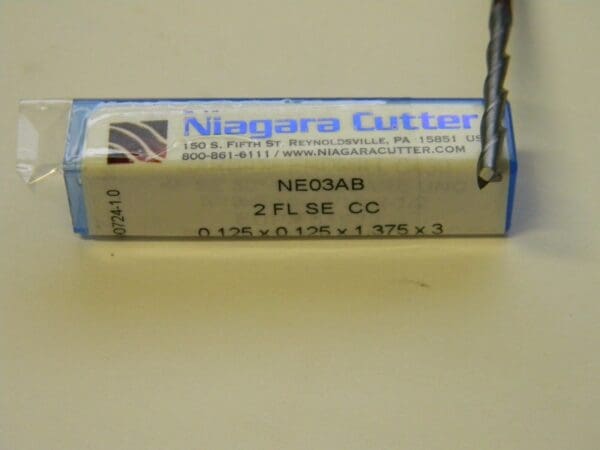 Niagara End Mills 8ct 0.125" x 0.125" x 1.375" x 3" 2FL Carbide TiCN #NE03AB