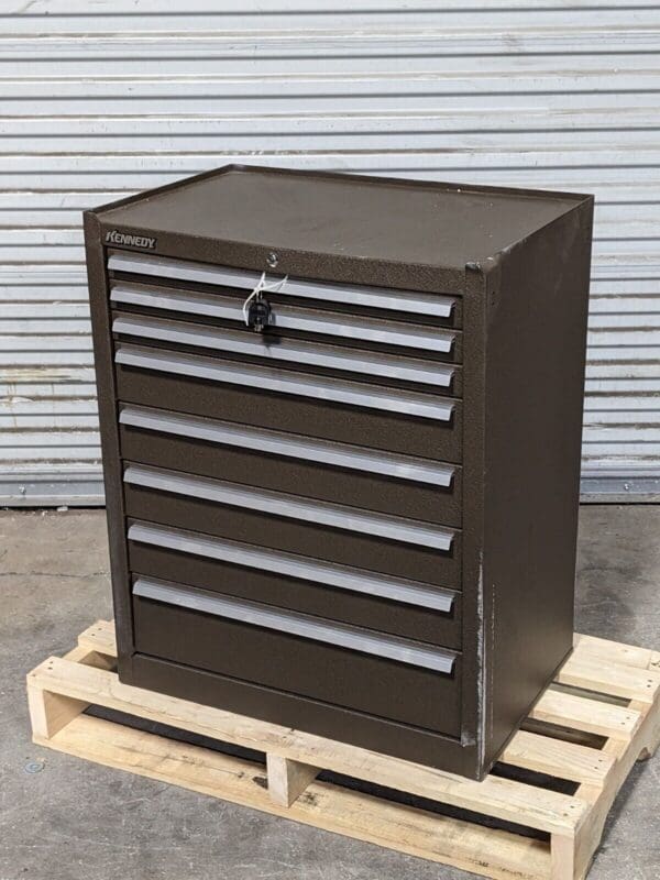 Kennedy Tool Box Roller Cabinet 8 Drawer 39" H x 27" W x 18" D Steel Brown 378XB