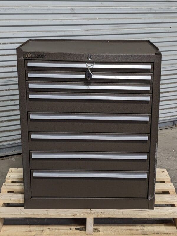 Kennedy Tool Box Roller Cabinet 8 Drawer 39" H x 27" W x 18" D Steel Brown 378XB