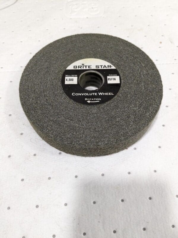 Brite Star Convolute Wheel: 6" Dia, 1" Face Width, 1" Hole 4,500 RPM 54829411