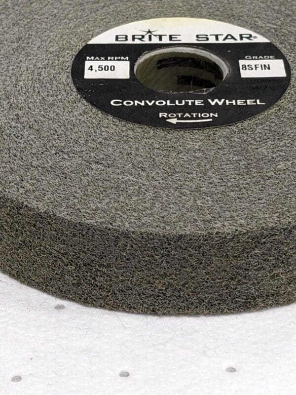 Brite Star Convolute Wheel: 6" Dia, 1" Face Width, 1" Hole 4,500 RPM 54829411