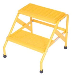 Vestil 2-Step Aluminum Step Ladder Stand 500 lb. Capacity Yellow SSA-2-KD-Y