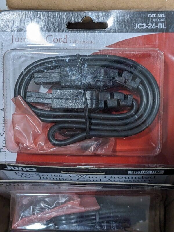 Juno Lighting Group 26" Black Jumper 3 Wire Cord Qty 6 JC3-26-BL