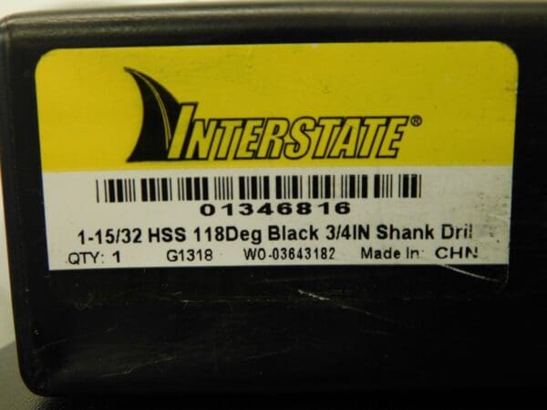 Interstate 3/4″ Shank HSS Silver & Deming Reduced Shank Drill Bit 01346816