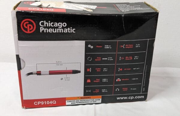 Chicago Pneumatic Pencil Grinder 1/8" Collet 90PSIG 60000RPM CP9104Q 6151959104