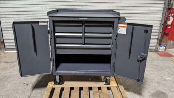 Strong Hold Heavy Duty Tool Storage Cart 5 Drawer 36 x 36 x 24 Steel Gray