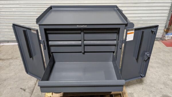 Strong Hold Heavy Duty Tool Storage Cart 5 Drawer 36 x 36 x 24 Steel Gray