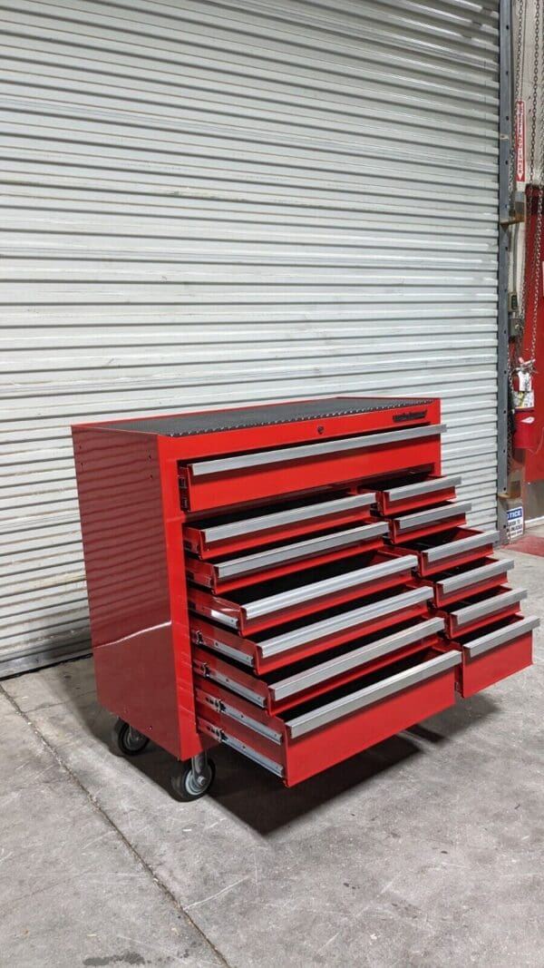 Pro Source Tool Box Roller Cabinet 13 Drawer 42" x 18" x 39" Steel Red