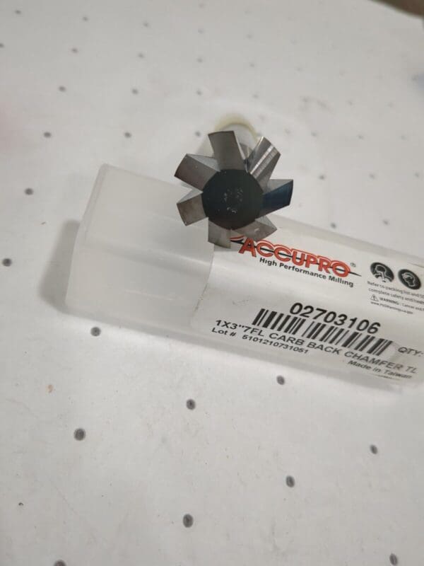 ACCUPRO Back Chamfer 1" Dia 90° Solid Carbide Single End 02703106