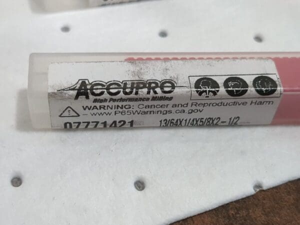 ACCUPRO Square End Mills 10ct 13/64"Dia 5/8"LOC 4 Fl solid Carbide 12182440