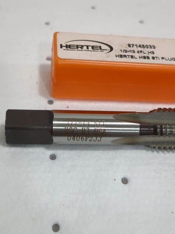 HERTEL Hand STI Tap 1/2-13 UNC H3 4 Fl Plug Chamfer K007092AS