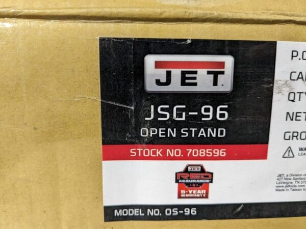 Jet 708596 Steel Open Stand for use w/ JSG-96 Sander