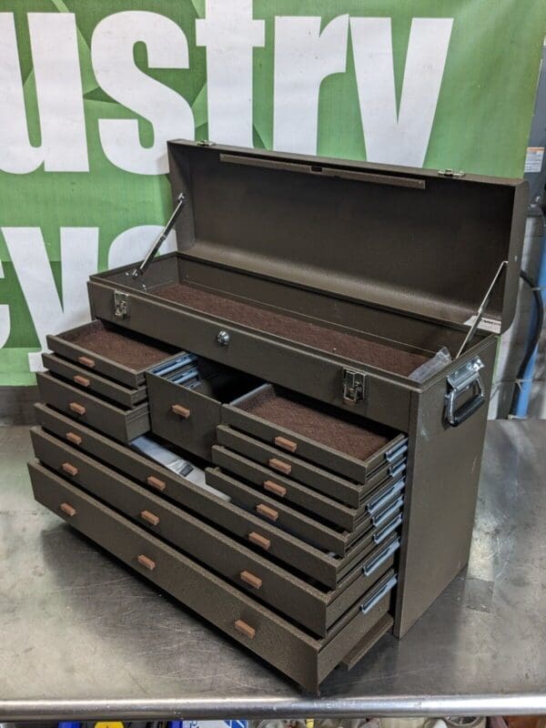 Kennedy 11 Drawer Machinist Chest Tool Box 26" x 8" x 18" Steel Brown 52611B