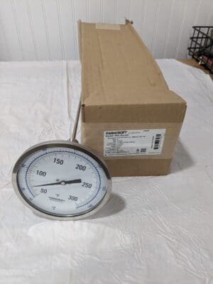 ASHCROFT Bimetal Dial Thermometer: 50 to 300 ° F, 5" Dial, 12" Stem 759426065864