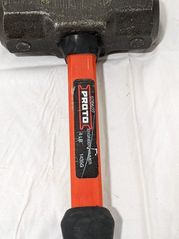 PROTO Sledge Hammer: 4 LB, Steel Head, Fiberglass Handle J1435G