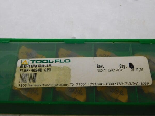 Tool-Flo Carbide Grooving Inserts 8Pk FLRP4094R Grade-GP3 594894RJ5