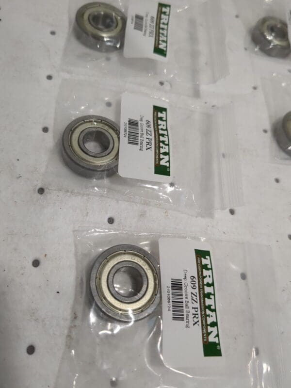 TRITAN 7pk Deep Groove Ball Bearings: 24 mm OD, Double Shield 609 ZZ PRX