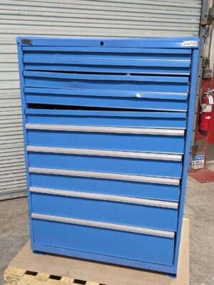 Lista Modular Storage Cabinet 10 Drawer 59 x 40 x 22 Steel Blue DAMAGE