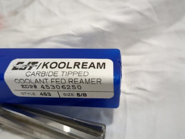 koolream 5/8 carbide tipped coolant fed reamer 9" oal 45306250