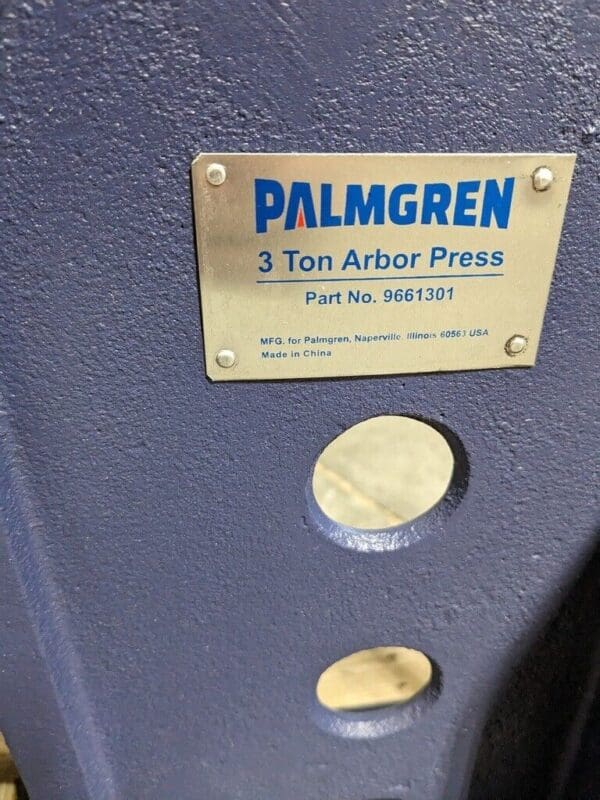 Palmgren Single Leverage Arbor Press 3 Ton Max Pressure 9661301 Missing Parts