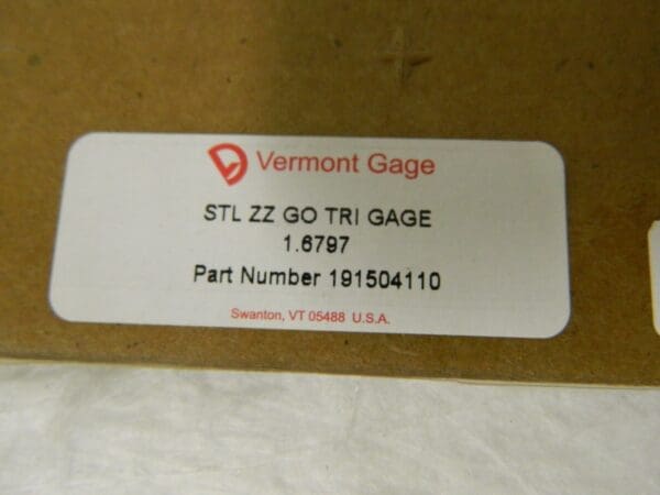 Vermont Gage ZZ Go Trilock Gage 1.6797 191504110