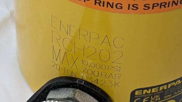 ENERPAC 20 Ton Hollow Plunger Hydraulic Cylinder Single-Acting RCH202 DAMAGED