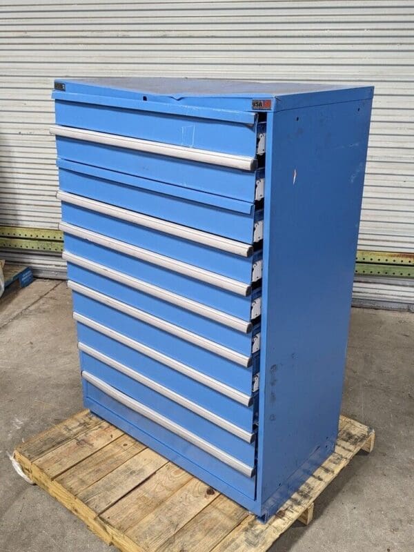 Lista 10 Drawer Modular Storage Cabinet 59 x 40 x 22 Steel Blue DAMAGE