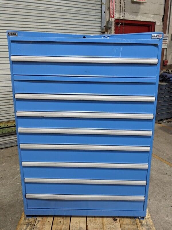 Lista 10 Drawer Modular Storage Cabinet 59 x 40 x 22 Steel Blue DAMAGE