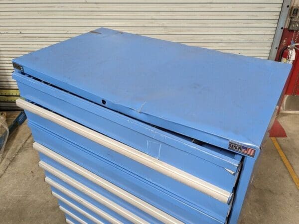 Lista 10 Drawer Modular Storage Cabinet 59 x 40 x 22 Steel Blue DAMAGE