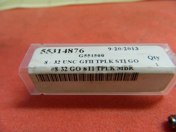 GF Gage Single 8-32 UNC Plug Thread Insert Go Gage #G551500