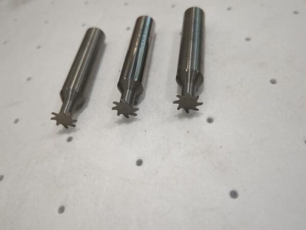 Whitney Tool 3 pk Keyseat Milling Cutters Solid Carbide 3/8" Cut Dia 30322