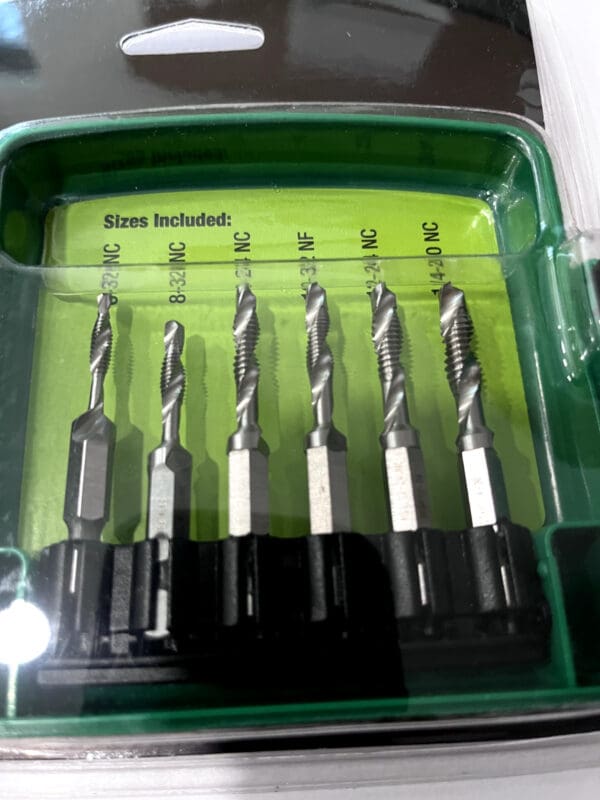 Greenlee DTAPKIT 6 Piece Drill Bit #6-32 to 1/4-20 UNC, 2-1/4" Overall Length