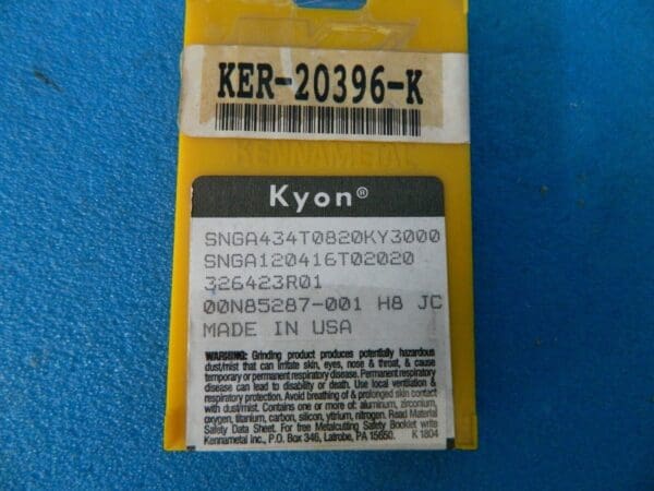 Kennametal SNGA434T0820 KY3000 Ceramic Inserts Qty. 10 USA