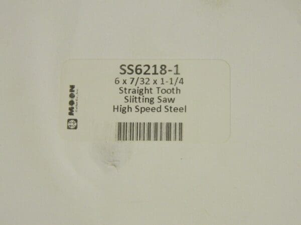 Moon Side Chip Saw 6" Blade Dia. x 7/32" Thick x 1-1/4" Hole 48T HSS #SS6218-1