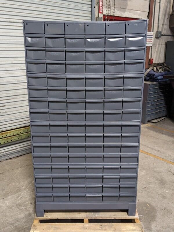 Durham Bin Storage Cabinet 96 Drawer 62 x 34 x 12 Steel Gray 022-95 Damaged