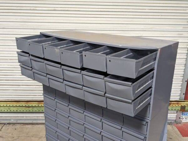 Durham Bin Storage Cabinet 96 Drawer 62 x 34 x 12 Steel Gray 022-95 Damaged