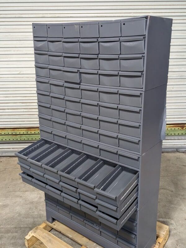 Durham Bin Storage Cabinet 96 Drawer 62 x 34 x 12 Steel Gray 022-95 Damaged