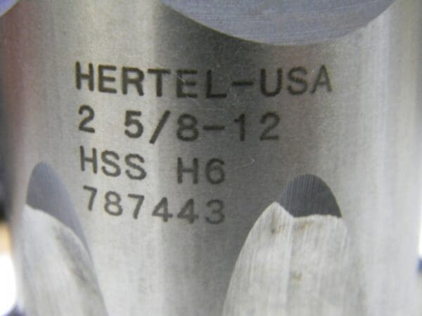 HERTEL 2-5/8 - 12 Plug RH H6 HSS 6FL Straight Flute Hand Tap 87074