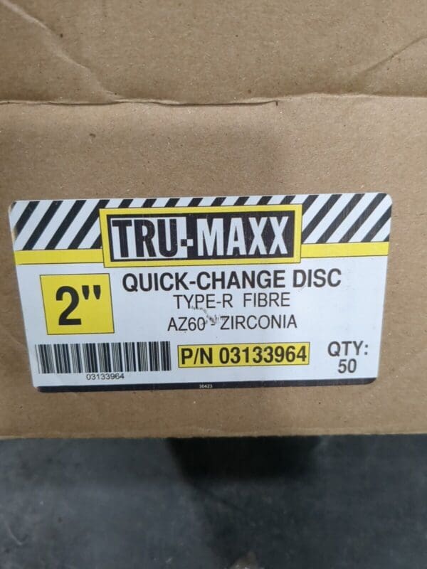 TRU-MAXX 50ct Quick-Change Disc: Type R, 2" Dia, 60 Grit 135225