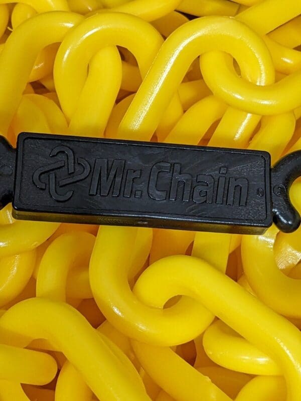 Mr. Chain Heavy-Duty Chain: Plastic, Yellow, 100' Long, 2" Wide 51002-100