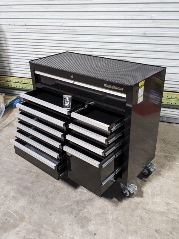 Pro Source Tool Box Roller Cabinet 11 Drawer 42" x 18" x 39" Steel Black