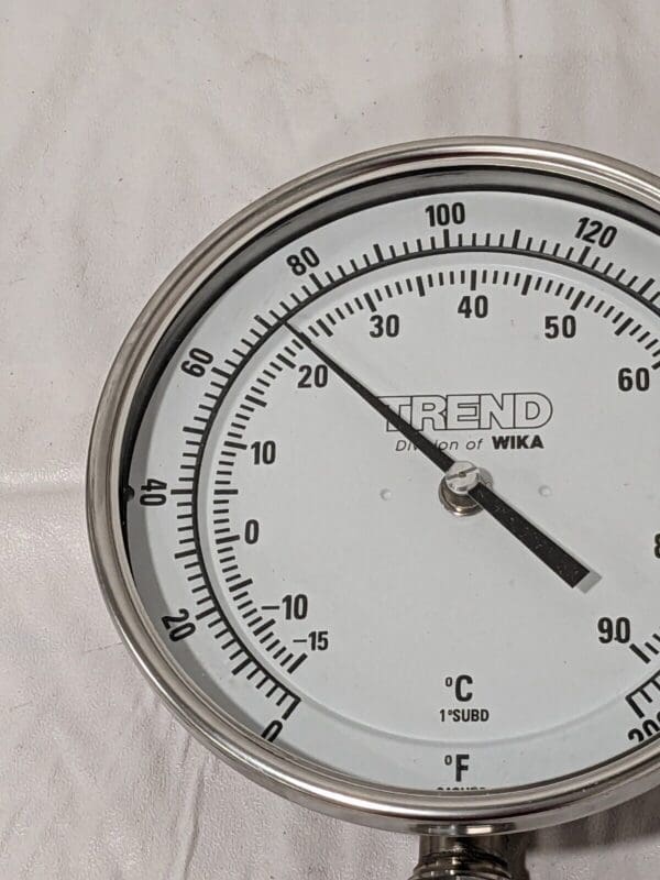 WIKA Bimetal Dial Thermometer: 0 to 200 ° F, 6" Stem Length 51060A005G4