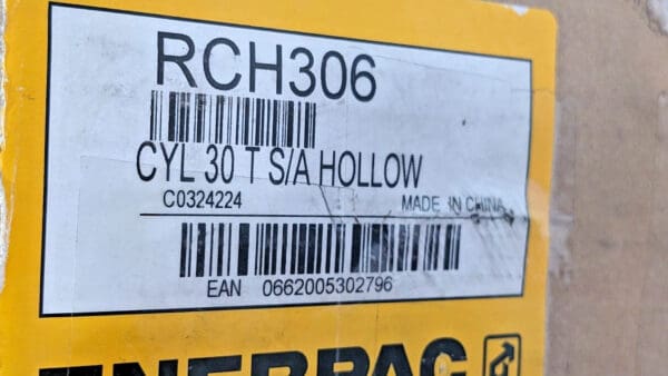 Enerpac Hollow Plunger Hydraulic Cylinder Single-Acting 30 Ton Capacity RCH306