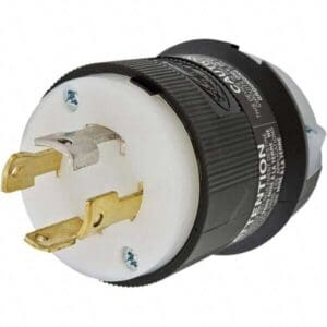 HUBBELL WIRING Locking Inlet: Plug, Industrial Black & White HBL2751