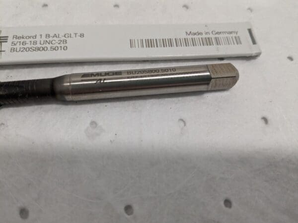 EMUGE Spiral Point Tap: 5/16-18 UNC, 2 Fl HSS-E Cobalt BU20S800.5010