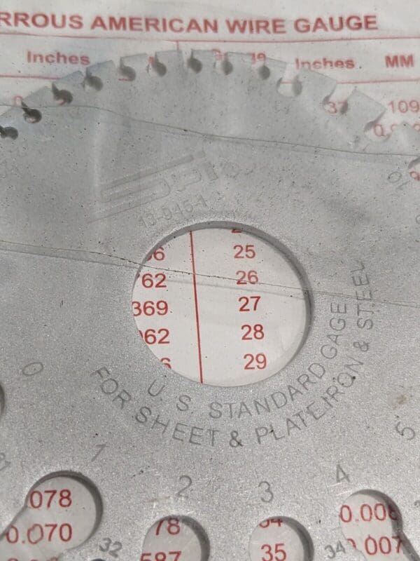 SPI #36 Steel Wire and Sheet Metal Gage 13-945-1