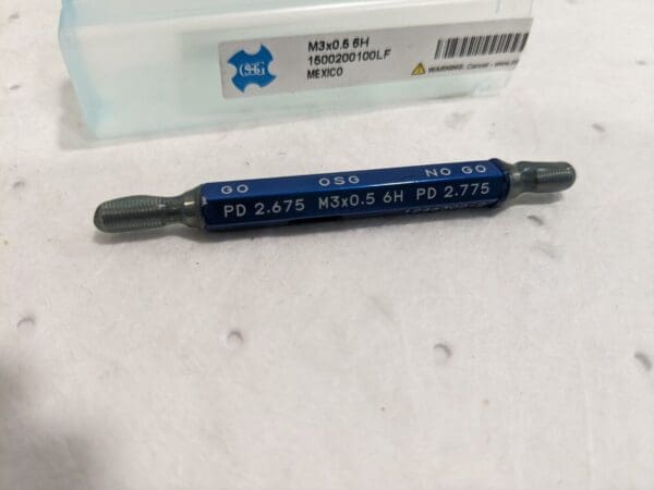 OSG Plug Thread Gage: M3x0.50 Thread Double End Go & No Go 1500200100LF